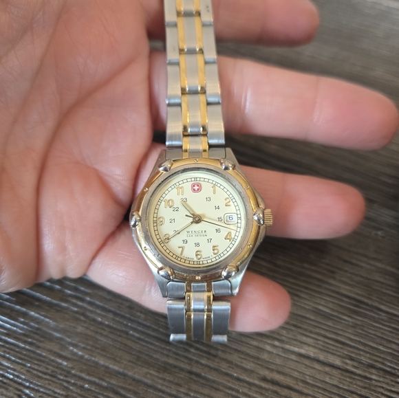 Women's Swiss Wenger Two-Tone Gold and Silver Watch - Picture 8 of 9